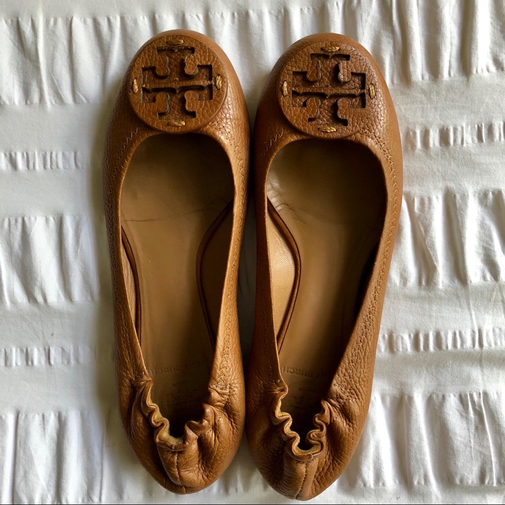 Tory Burch Tan Leather Flats